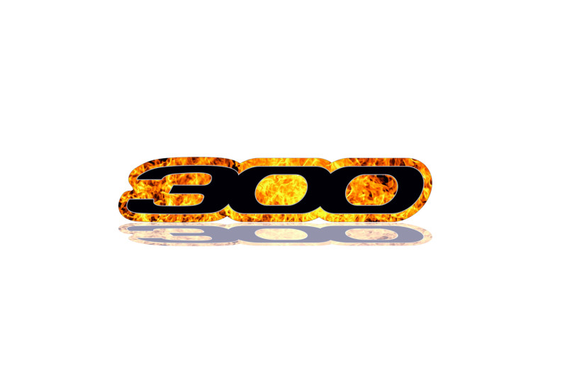 Chrysler tailgate trunk rear emblem with 300 Fire logo Chrysler emblems decoinfabric