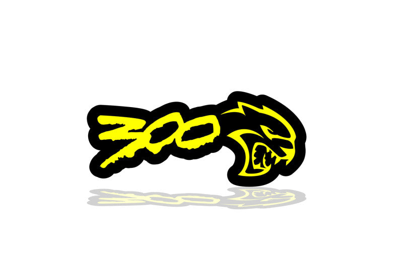 Chrysler Illuminated LED Radiator Grille Emblems and Badges with 300 Hellcat (type 2) logo Chrysler Led Emblems decoinfabric