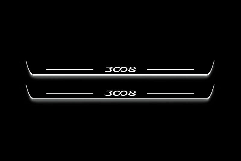 Peugeot 3008 II 2016+ LED Door Sills PRO With Logo 3008