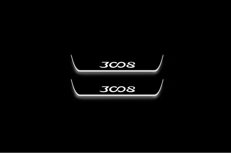 Peugeot 3008 II 2016+ LED Door Sills PRO With Logo 3008