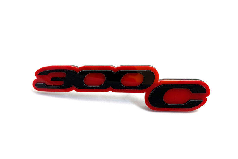Chrysler tailgate trunk rear emblem with 300C II logo (Type 3) Chrysler emblems decoinfabric RED BLACK