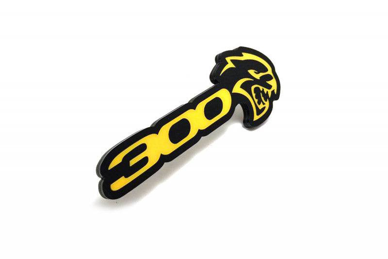 Chrysler 300C II tailgate trunk rear emblem with 300 + Hellcat logo Chrysler emblems decoinfabric