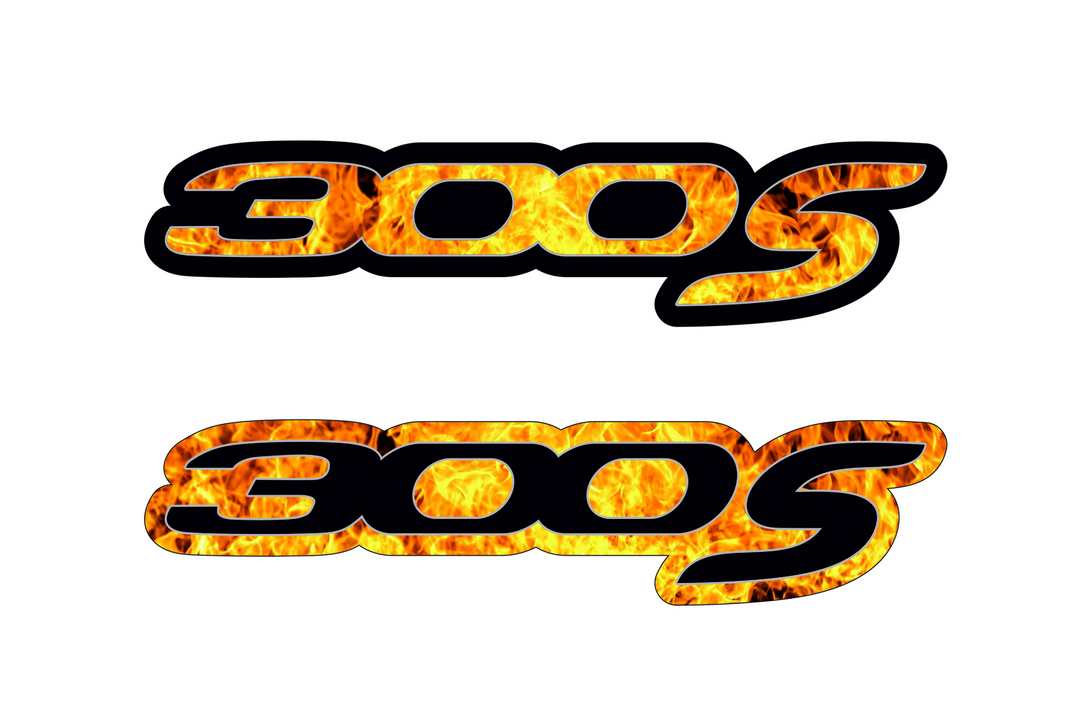 Chrysler tailgate trunk rear emblem with 300S Fire logo Chrysler emblems decoinfabric