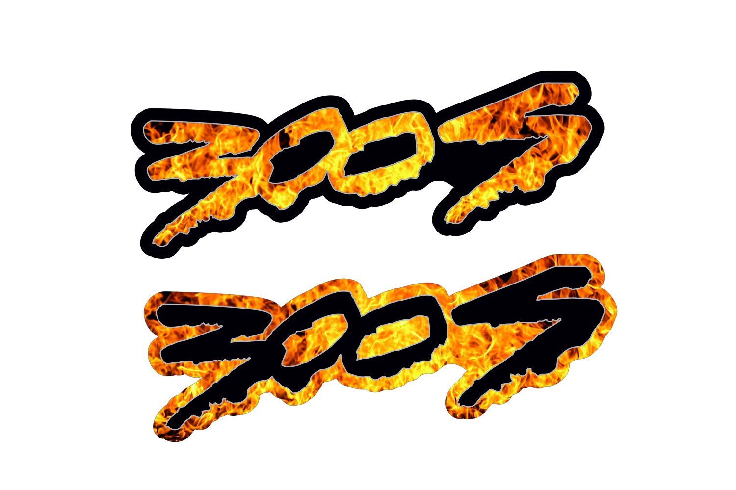 Chrysler Emblem & Badge Set - Grille and Tailgate 300S Fire logo (Type 2) Chrysler emblems decoinfabric FIRE FRAME+BLACK LOGO