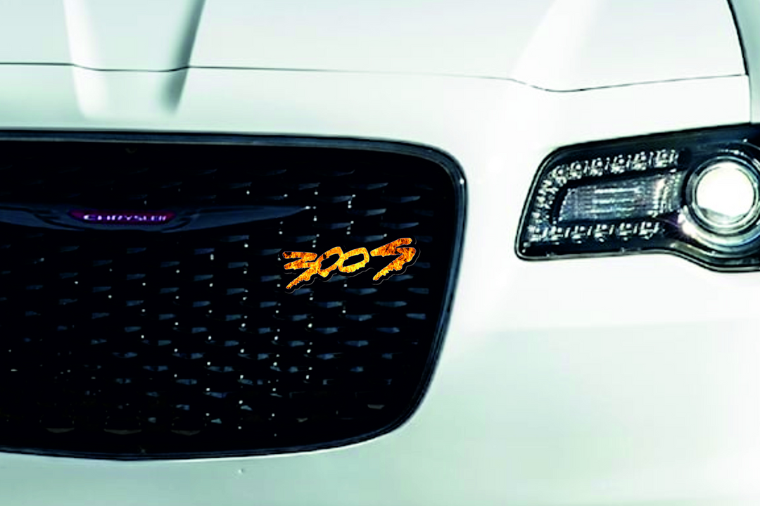 Chrysler Radiator grille emblem with 300S Fire logo (Type 2) Chrysler emblems decoinfabric