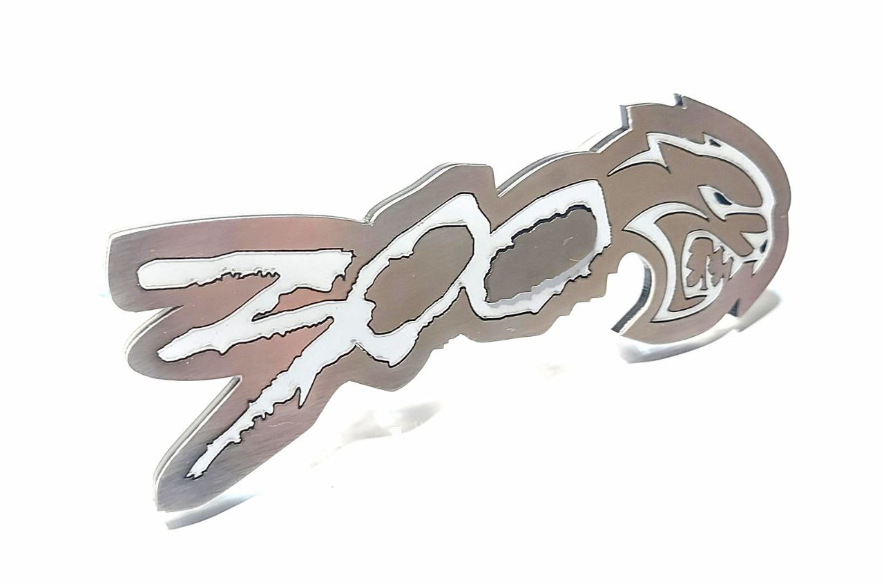 Chrysler 300C II Stainless Steel tailgate trunk rear emblem with 300 Hellcat logo (type 2) Chrysler emblems decoinfabric