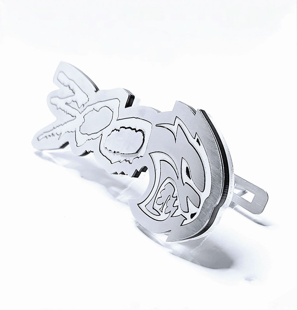 Chrysler 300C II Stainless Steel radiator grille emblem with 300 Hellcat logo (type 2) Chrysler emblems decoinfabric