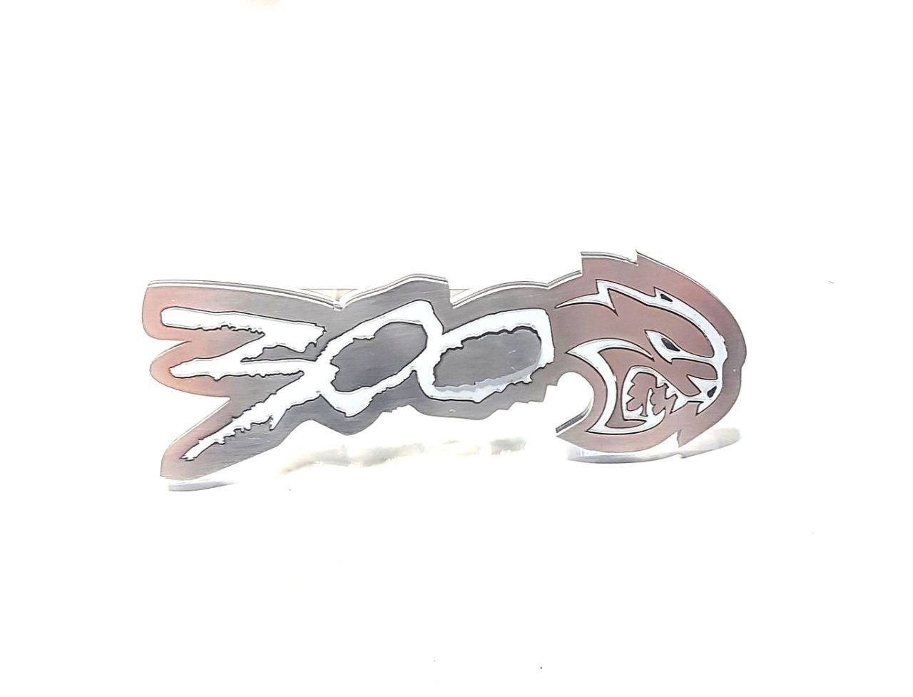 Chrysler 300C II Stainless Steel tailgate trunk rear emblem with 300 Hellcat logo (type 2) Chrysler emblems decoinfabric