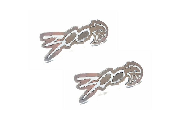 Chrysler Stainless Steel emblem for fenders with logo 300 + Hellcat - decoinfabric
