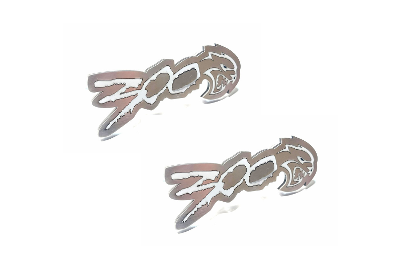 Chrysler 300C II Stainless Steel Emblem & Badges set with 300 Hellcat logo (Type 2)