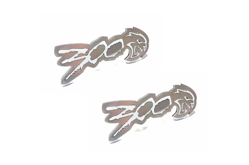 Chrysler 300C II Stainless Steel Emblem & Badges set with 300 Hellcat logo (Type 2) Chrysler emblems decoinfabric
