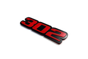 Ford tailgate trunk rear emblem with 302 logo Ford emblems decoinfabric BLACK RED