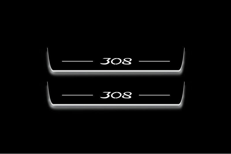Peugeot 308 II 2012-2021 LED Door Sills PRO With Logo 308
