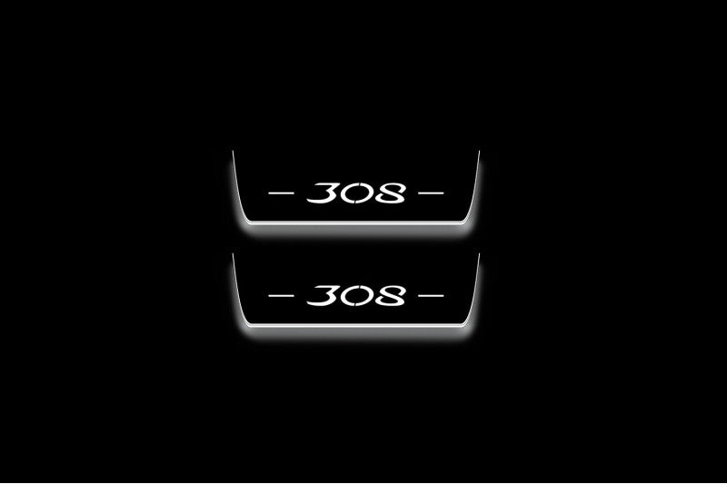 Peugeot 308 II 2012-2021 LED Door Sills PRO With Logo 308