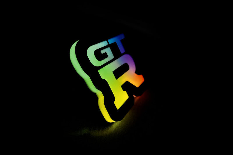 Nissan Illuminated LED Radiator Grille Emblems and Badges with GT-R (type 2) logo Nissan Led Emblems decoinfabric