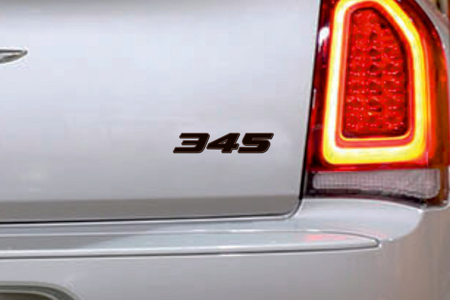 Chrysler tailgate trunk rear 3D emblem with 345 type 1 logo (type MIXT) Chrysler emblems decoinfabric