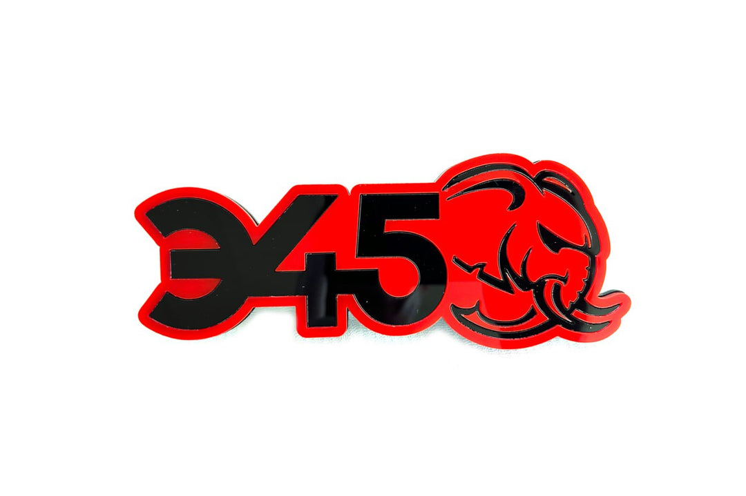 Chrysler Emblem & Badges set with 345 Mopar Hellephant logo Chrysler emblems decoinfabric RED BLACK