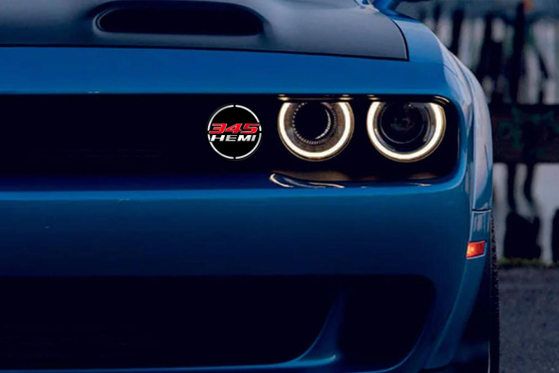DODGE Radiator grille emblem with 345 HEMI logo (Type 3) Dodge emblems decoinfabric