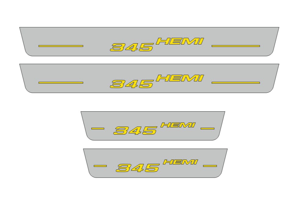 Dodge Durango III 2011+ Door Sill Led Plate With 345 HEMI Logo Dodge Led Door Sills opdesign