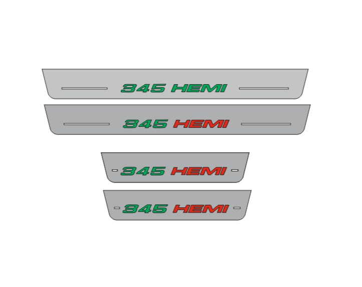 Dodge Charger 2011+ Door Sill Led Plate With 345 HEMI Logo (Type 2) Dodge Led Door Sills opdesign