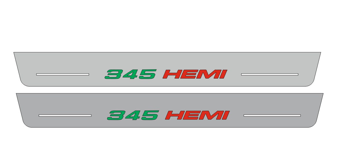 Dodge Charger 2011+ Door Sill Led Plate With 345 HEMI Logo (Type 2) Dodge Led Door Sills opdesign
