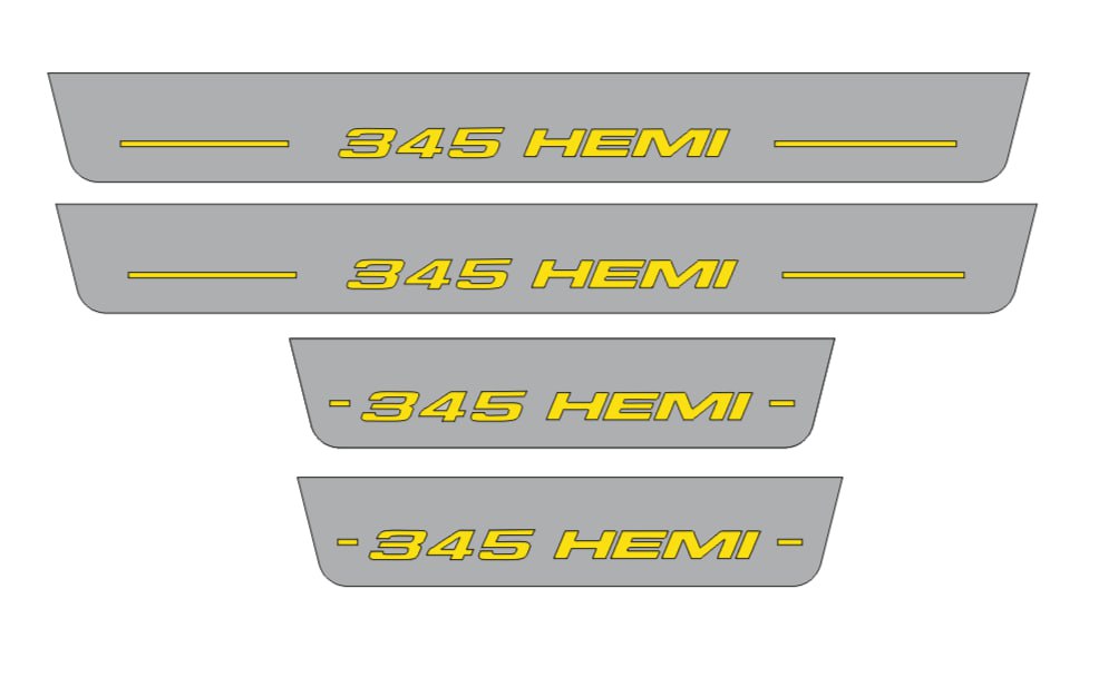 Dodge Charger 2011+ Door Sill Led Plate With 345 HEMI Logo (Type 2) Dodge Led Door Sills opdesign