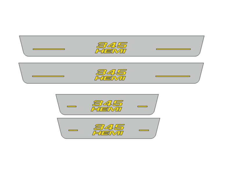 Dodge Charger 2023+ Door Sill Led Plate With 345 HEMI Logo (Type 3) Dodge Led Door Sills opdesign