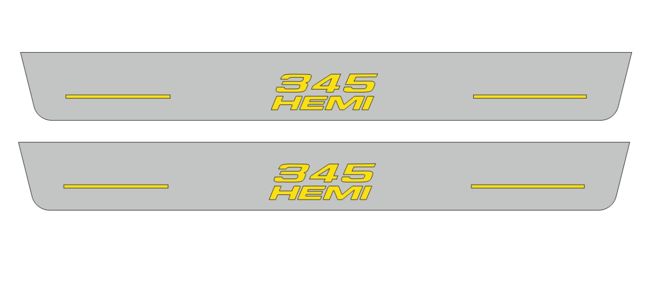 Dodge Charger 2023+ Door Sill Led Plate With 345 HEMI Logo (Type 3) Dodge Led Door Sills opdesign