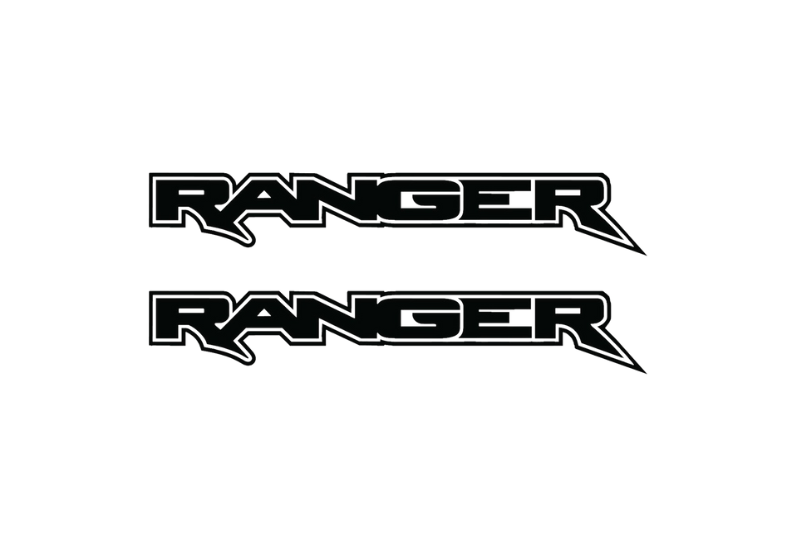 Ford Ranger emblem for fenders with Ranger logo (Type 3) Ford emblems decoinfabric BLACK BLACK
