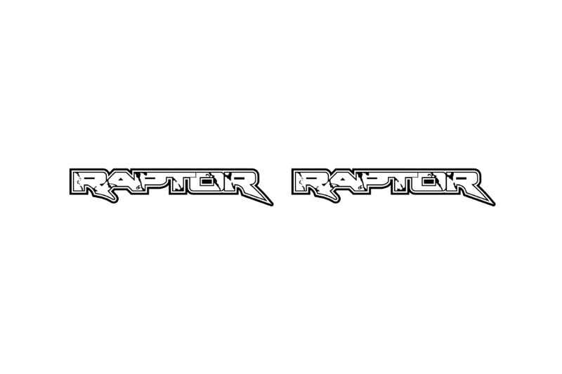 Ford Ranger emblem for fenders with Raptor logo (Type 3) Ford emblems decoinfabric BLACK WHITE