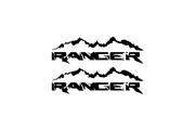 Ford Ranger emblem for fenders with Ranger logo (Type 5) Ford emblems decoinfabric BLACK WHITE