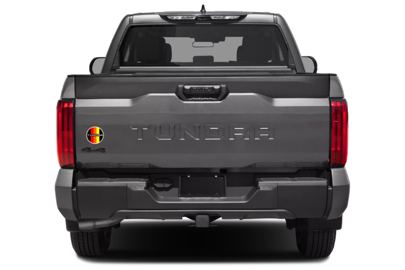 Toyota Tundra tailgate trunk rear emblem with Tundra III Tricolor logo