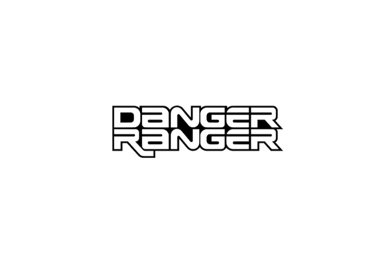 Ford Ranger Emblem & Badges set with Danger Ranger logo Ford emblems decoinfabric BLACK WHITE