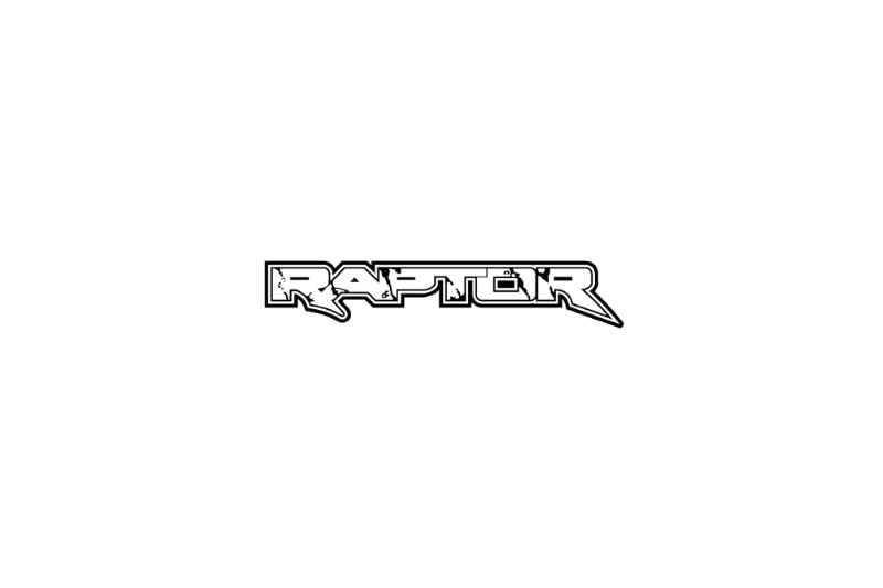Ford Ranger tailgate trunk rear emblem with Raptor logo (Type 3) Ford emblems decoinfabric BLACK WHITE