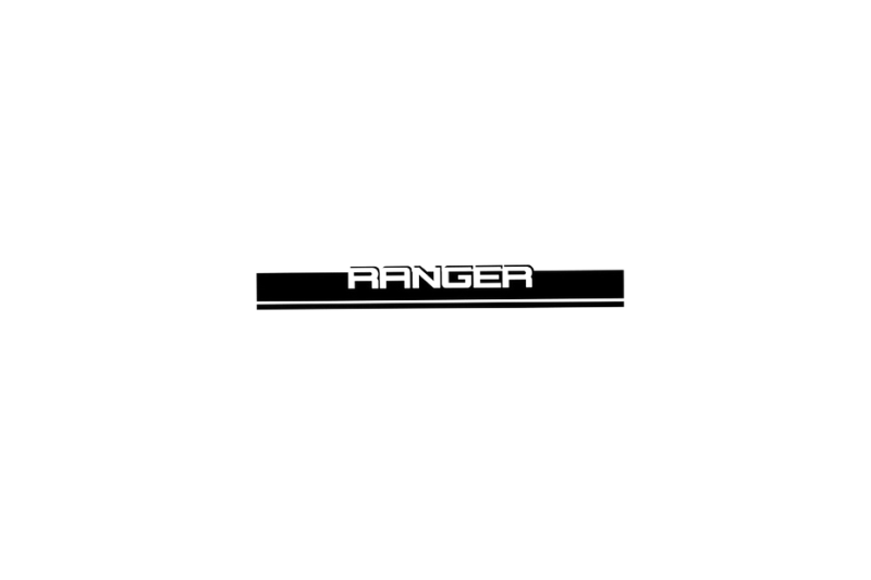 Ford Ranger tailgate trunk rear emblem with Ranger logo (Type 6) Ford emblems decoinfabric BLACK WHITE
