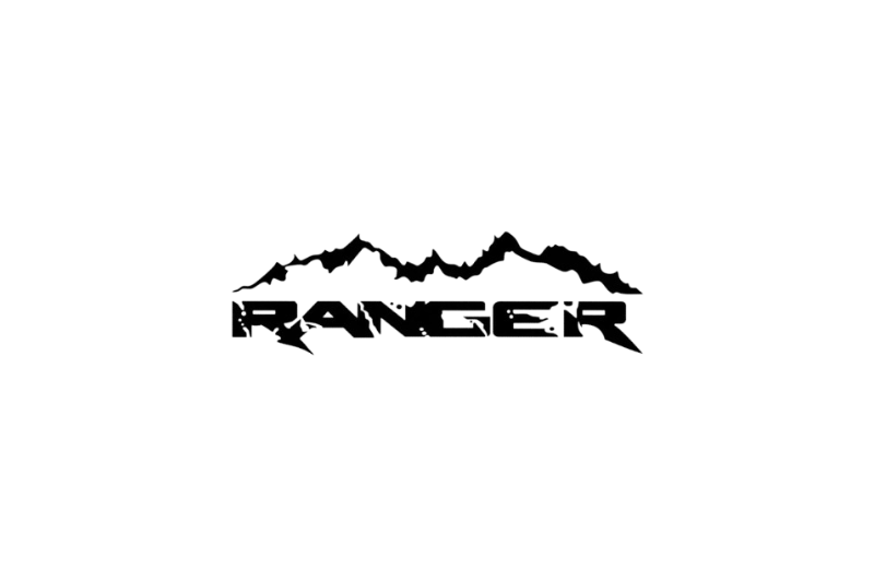 Ford Ranger Radiator grille emblem with Ranger logo (Type 5) Ford emblems decoinfabric BLACK WHITE