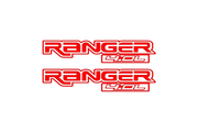 Ford Ranger emblem for fenders with Ranger 4.0L logo (Type 2) Ford emblems decoinfabric RED WHITE