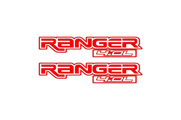 Ford Ranger Emblem & Badge Set - Grille and Tailgate Ranger 4.0L logo (Type 2)