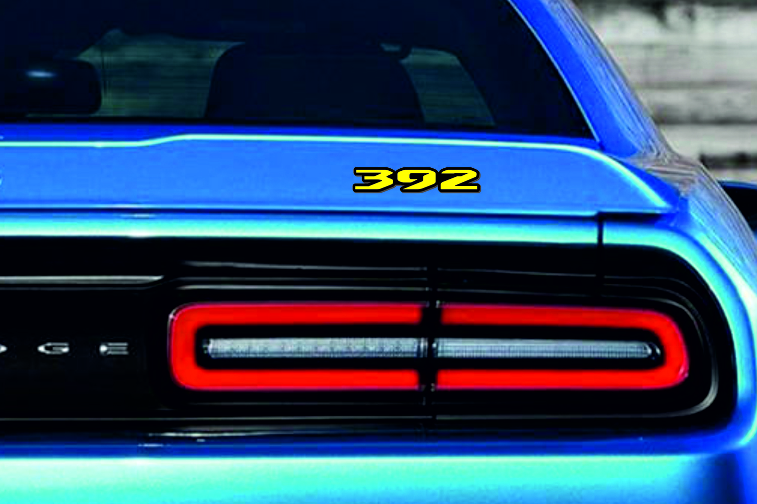 Dodge tailgate trunk rear emblem with 392 logo (type 3)