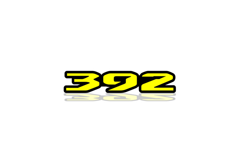 Jeep tailgate trunk rear emblem with 392 logo (type 3) Jeep emblems decoinfabric BLACK YELLOW