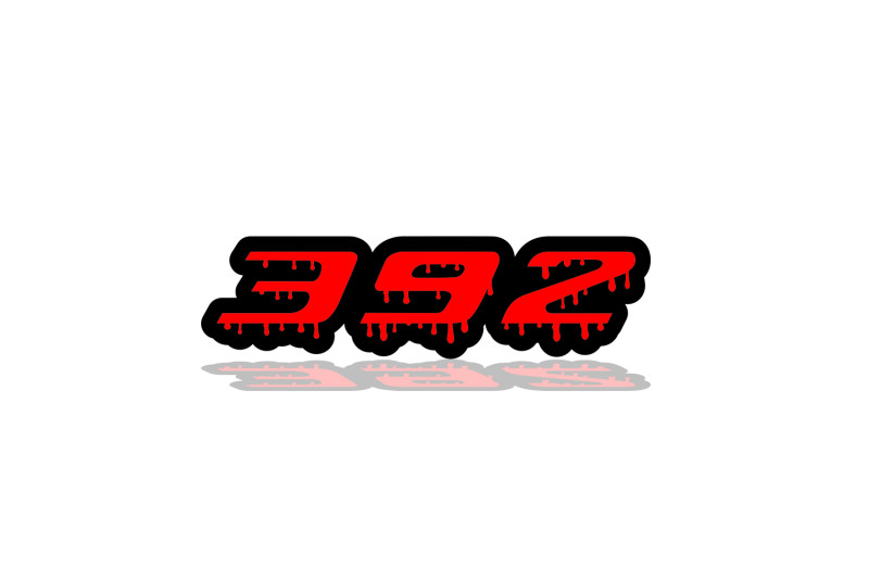 Chrysler tailgate trunk rear emblem with 392 Blood logo Chrysler emblems decoinfabric BLACK RED