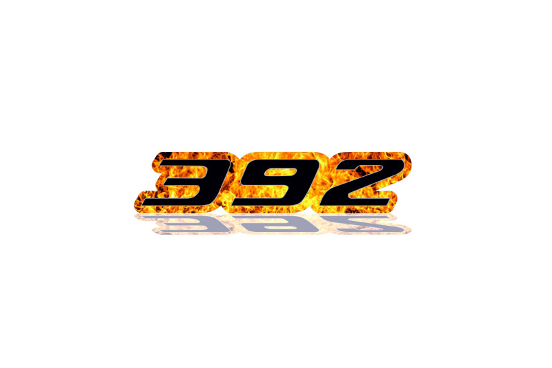 Dodge tailgate trunk rear emblem with 392 Fire logo Dodge emblems decoinfabric FIRE FRAME+BLACK LOGO