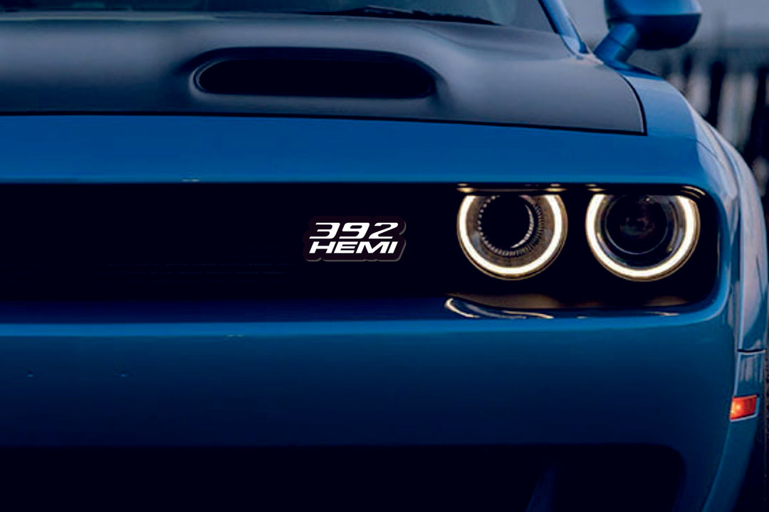 Dodge Illuminated LED Radiator Grille Emblems and Badges with 392 Hemi logo Dodge Led emblems decoinfabric