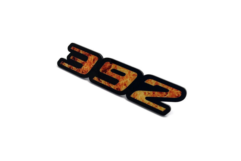 Dodge Emblem & Badges set with 392 Fire logo Dodge emblems decoinfabric BLACK FRAME+FIRE LOGO