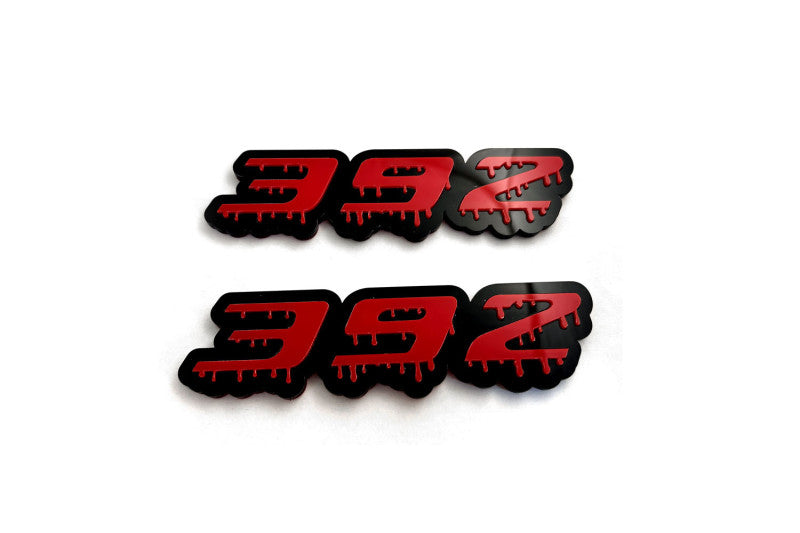 Chrysler Emblem & Badge Set - Grille and Tailgate 392 Blood logo Chrysler emblems decoinfabric RED