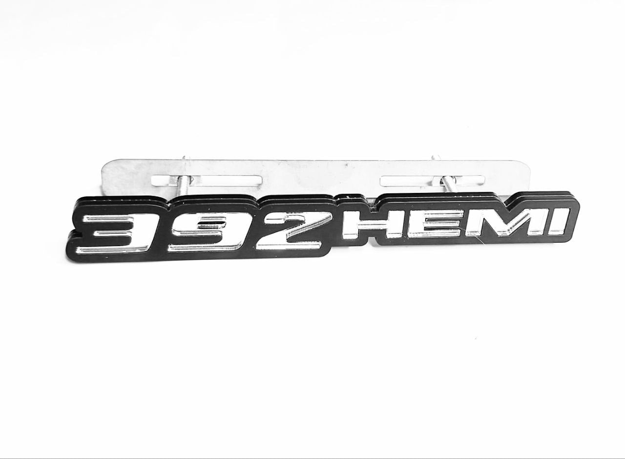 Dodge Emblem & Badges set with 392Hemi logo Dodge emblems decoinfabric BLACK SILVER MIRROR