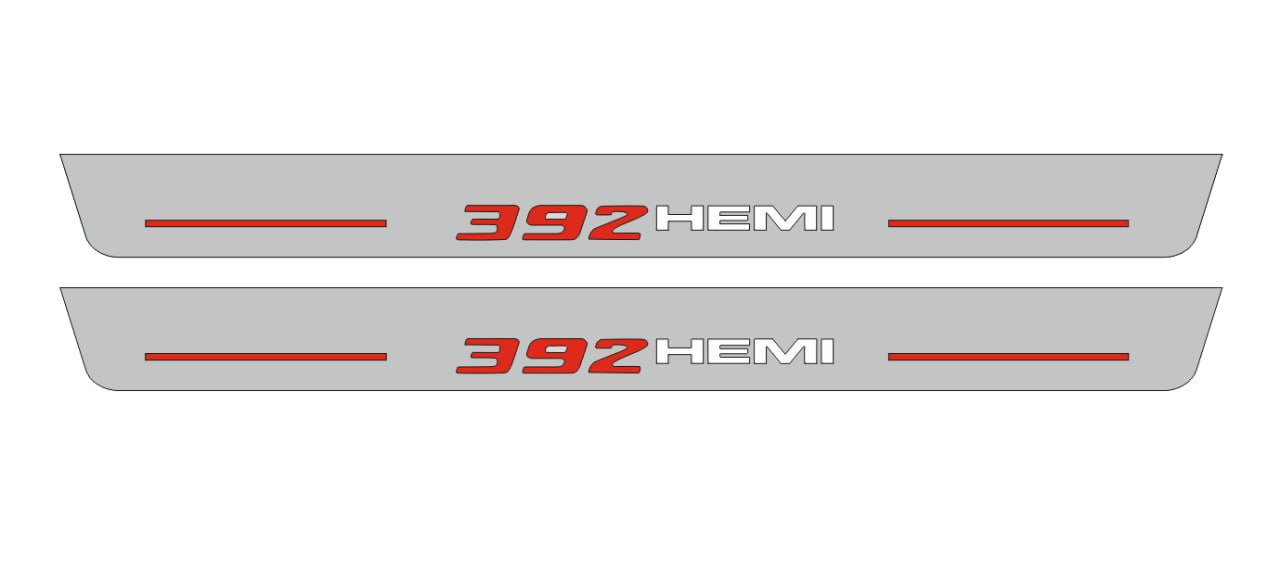 Chrysler 300C II 2011+ Door Sill Led Plate With 392 HEMI Logo Chrysler Led Door Sills opdesign