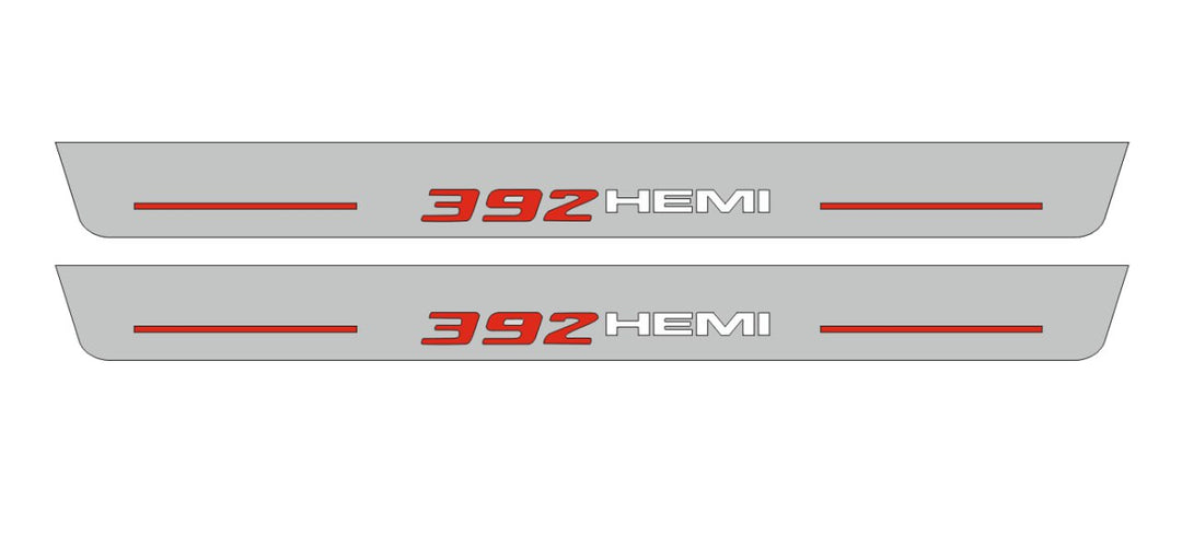 Chrysler 300C II 2011+ Door Sill Led Plate With 392 HEMI Logo Chrysler Led Door Sills opdesign