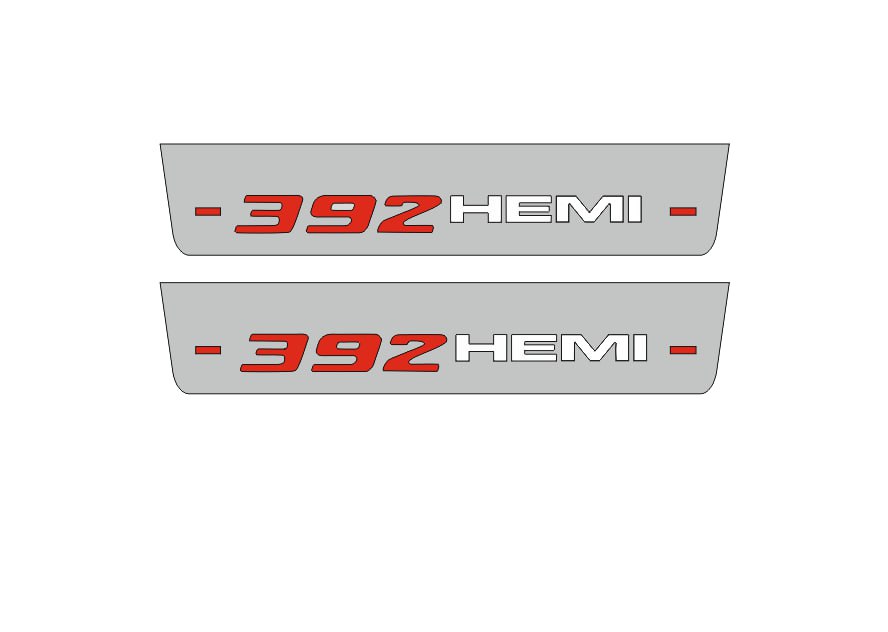 Dodge Charger 2023+ Door Sill Led Plate With 392 HEMI Logo - decoinfabric