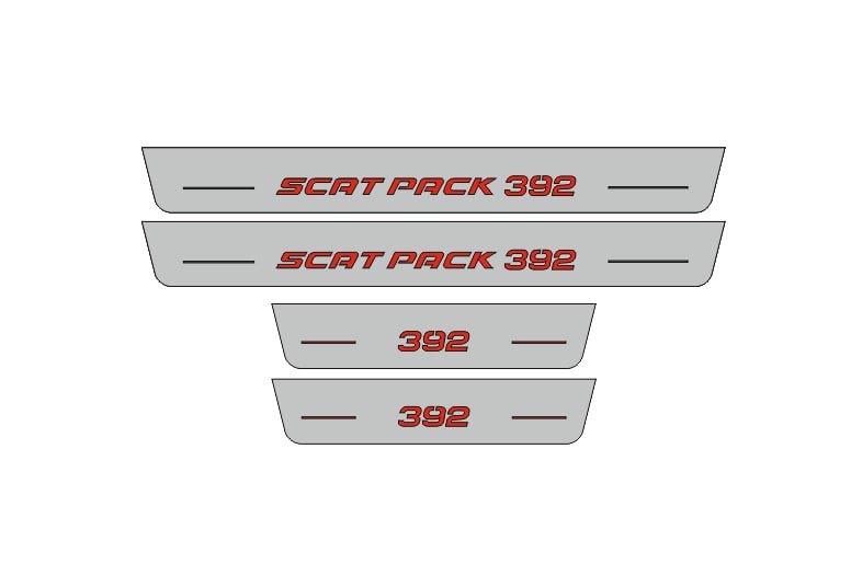 Dodge Charger 2023+ Door Sill Led Plate With 392 SCAT PACK Logo Dodge Led Door Sills opdesign